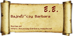 Bajnóczy Barbara névjegykártya